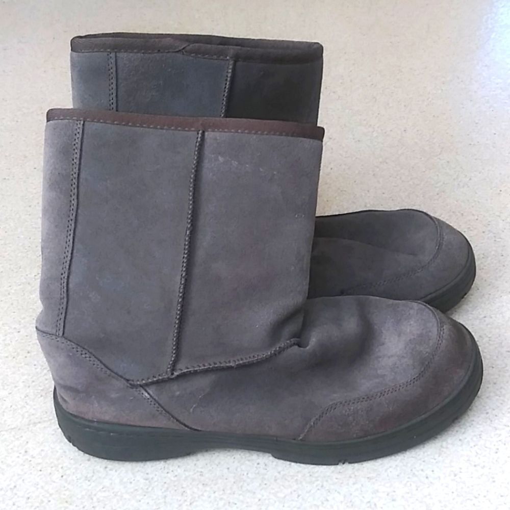 Route 66‎ Casual Gray Leather Winter Ankle Boots with Durable Rubber Sole